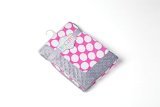 Bacati Bordered Plush Blanket, Solid Bright Pink/Grey, 30 x 40 by Bacati