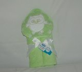 Hooded Towel 30x30 100% Cotton with White Owl on Lime Green by Playgro