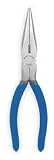 Westward 1UKK2 Long Nose Plier, 8 1/5 In L, Dipped Grip by WestWard Tools