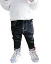 JIANGWEI 赤ちゃん ジーンズ 秋 かわいい カジュアル パンツ ベビー スタンダード デニム 男の子 女の子 長ズボン ファッション ゆったり ブラック120