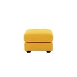 【単品】足置き（オットマン）【LeJOY】ワイドタイプ ハニーイエロー 脚：ダークブラウン 【リジョイ】：20色から選べる！カバーリングソファ オットマン