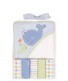 Cutie Pie Hooded Towel & Washcloths Set - Boys Whales - colors as shown, one size by Cutie Pie Baby