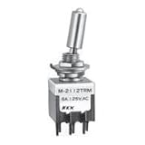NKKスイッチズ M-2112TM 単極双投　機能動作（ＯＮーＯＮ）電流容量６Ａ　１２５Ｖ　ＡＣ　内部回路：連動形　ＬＤＥ：緑色　はんだ端子　ＬＥＤ付照光式トグルスイッチ