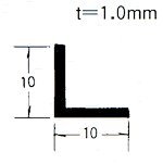 塩ビアングル 10mmx10mm 白 長さ1.82m 1本