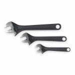 Westward 1NYB9 Adjustable Wrench Set, Black, 3 PC by WestWard Tools