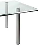 28 " Office高さガラストップ脚 – セットof 4 – brushedスチール