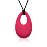 Siliconies Egg Pendant - Silicone Necklace (Teething/Nursing/Sensory) (Fuschia-Pink) by Family Bedro