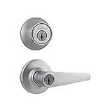 Kwikset 690DL 26D CP Delta Keyed Leverset with Single Cylinder Deadbolt Combo Pack, Satin Chrome by 