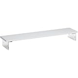 FiveLn モニター台 パソコン台 机上 卓上 木製 耐荷重15kg キーボード収納 シンプル (80cm,ホワイト)