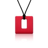 Siliconies Square Pendant (Teething/Nursing/Sensory) - Ruby Red by Siliconies