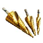 ステップドリル 3本セット チタンコーティング 4-12mm9段 4-20mm9段 4-32mm15段 六角軸 たけのこドリル タケノコドリル ドリル P09Y180