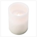 Classic White Flameless Led Light Wax Pillar Candle by Furniture Creations