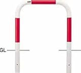 サンバリカー(アーチ)スチール製φ60.5横バー無 固定式 赤白 FAA-7U7-650(RW)