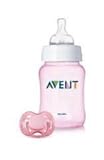 2 Feeding Bottles w lids & 1 Pacifier, pink, 1+month by Philips AVENT [並行輸入品]