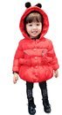 JIANGWEI　ベビー服 コート 女の子 綿入り　ジャケット アウター キッズ 中綿 フード付き 秋冬　綿服 ブルゾン 防寒 子供　上着 うさぎ耳　可愛い　０－５歳 レッド90