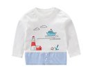 SUNNUY 子供服 男の子 女の子 トップス キッズ服 赤ちゃん Tシャツ ボーイズ ガールズ ベビー かわいい ストレッチ 長袖 ベビー服 キッズ 入園式 無地 船 卒業式 通園 カジュアル 通学