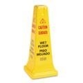 Rubbermaid Commercial Products FG627777YEL Multi-Lingual Safety Cone with "Caution, Wet Floor" Impri