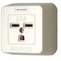 Amazon.co.jp: 明工社 接地 2P 30A コンセント 30A 250V 白 ME8603W