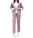 JIANGWEI ママ コート 妊婦服 カジュアル パンツスーツ 二点セット レディース 上下 セット 秋冬 厚手 防寒 長袖 可愛い ファッション 大きいサイズ ピンクXL