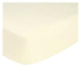 SheetWorld Fitted Square Playard Sheet 37.5 x 37.5 (Fits Joovy) - Solid Ivory Jersey Knit - Made In 