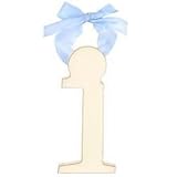 New Arrivals Wooden Letter I with Blue Solid Ribbon, Cream by New Arrivals [並行輸入品]