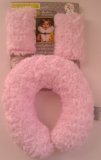 Blankets and Beyond Pink Travel Pillow and Seat Belt Covers Made with Soft Plush Fabric (3 Piece Set