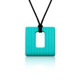 Siliconies Square Pendant (Teething/Nursing/Sensory) - Peacock Teal by Siliconies [並行輸入品]