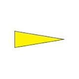 緑十字 マーキング用ステッカー 黄 5×15mm三角 100枚組 PET 208702