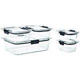 Rubbermaid Brilliance Food Storage Container, BPA-free Plastic, 10-piece Set, Clear