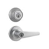 Kwikset 690DL 26D CP Delta Keyed Leverset with Single Cylinder Deadbolt Combo Pack, Satin Chrome [並行