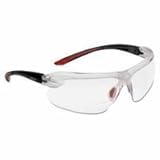 Bolle Safety 286-40223 Iri-S Series Safety Glasses, Clear Polycarbonate Lenses, Red-Black Temple by 