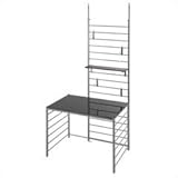 ナサ流通企画 突っ張りシステムデスクパーテーション90幅【ラダータイプ】ガラス ブラック