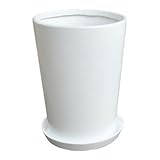 樹脂製軽量ポット(植木鉢/プランター) セラフィ ラウンド型/φ27cm 穴有り/受皿付 ホワイト(白) 〔ガーデニング用品/園芸〕