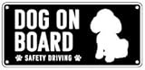 dog on board ドッグインカー 犬 愛犬 いぬ シルエット 車 自動車 ステッカー シール かわいい シンプル ブラック 15cm×7cm 犬種 (トイプードル)