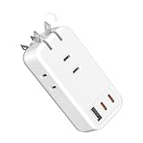 TOPWE 電源タップ USB付き Type-C PD 30W USB コンセント USB-C 【2USB-C ポート・USB-A ポート・3ACコンセント・PSE認証済・180°折り畳み式プラグ・極小型】急速充電 AC1400W出力 iPad iPhone Xperia Galaxyなど対応 (電源タップ本体＊１個)
