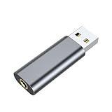Vkcci USB サウンド アダプター - 3.5mm Aux to USB プラグ アンド プレイ | ドライバー無料サウンドカード、リーグ・オブ・レジェンド用ポータブルUSBオーディオインターフェース、ヘッドセット、ヘッドフォン
