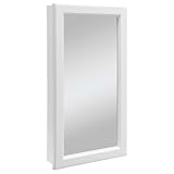 Design House 545111 Wyndham White Semi-Gloss Medicine Cabinet Mirror with 1-Door and 2-Shelves, 16-I