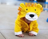 Baby Steps, The Best Yellow Lion Hooded Bathrobe & Towel, 0-9 Months. Great Infant Babies Bath Robe 