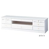 大容量リビングボード(テレビ台/サイドボード) 木製 【3： 幅120cm×高さ32cm】 37型～52型対応 ホワイト(白)