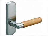 ウッドワン　レバーハンドルセット空錠J型(シルバー)木製レバー：ピノアース、ソフトアート　【ZH11J1-7】　ドア・引き戸＞レバーハンドル　[カラー：MBミディアムブラウン(ピノアース)]