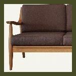 NORTE 北欧 3人掛け 3P オークの曲木 ソファ ファブリック 【F-13 ベージュ】