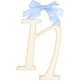 New Arrivals Wooden Letter N with Blue Solid Ribbon, Cream by New Arrivals [並行輸入品]