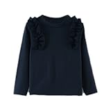 enchante petit(アンシャンテ プティ) キッズ 子供 もっちりチュールフリルデザインカットソー ≪全8色≫ 110cm #ネイビー
