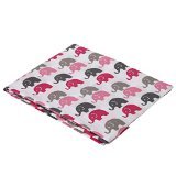 Elephants Pink/Grey Mini Elephants Crib fitted sheet by Bacati