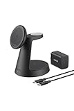 Anker MagGo Wireless Charging Station (3-in-1, Dock Stand) マグネット式 3-in-1 ワイヤレス充電ステーションワイヤレス出力/Apple Watchホルダー付 ブラック