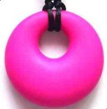 Baby Teething Necklace for Mom Pretty Donut Shaped Pendant (Violet Red) by Who Baby