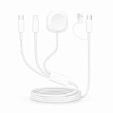 【2026新登場】SLuB 3in2 充電ケーブル PD15W 長さ1.2m Type-A/Type-C to Type C ケーブル アップルウォッチ充電器 マグネット式 ナイロン繊維 データ転送 iPhone/iPad/Watch Series 10/9/8/7、GalaxyS25/S24ほとんどのタイプC対応 ホワイト