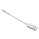 For iPod Shuffle 3rd 4th 5th 6th 7th MP3 ケーブル 交換用 充電器 USBケーブル データ伝送 3.5mmオスオーディオジャックからUSB 2.0へ USBデータ同期コードケーブル 充電器 iPod shuffle 第/3/4/5/6/7世代用 USB 2.0から3.5mmジャック データ伝送 充電ケーブル USB to 3.5mmジャックデータシンク＆チャージケーブル iPod shuffle専用