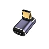 YFFSFDC USB C 変換 アダプター 上下 90° ミドルベント【40Gbps高速データ転送&100W/5A急速充電& 8K@60Hz映像出力】L字 L型 タイプc type-c 変換アダプタ 90度 オス メス USB C コネクター スリムデザイン Thunderbolt 3、Mac Book Pro、Nintendo SwitchなどのType Cデバイスに対応