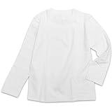 [アッシュベリー] 綿100無地長袖Tシャツ(天竺150g5.2oz) インナーTシャツ 白100cm(517218)
